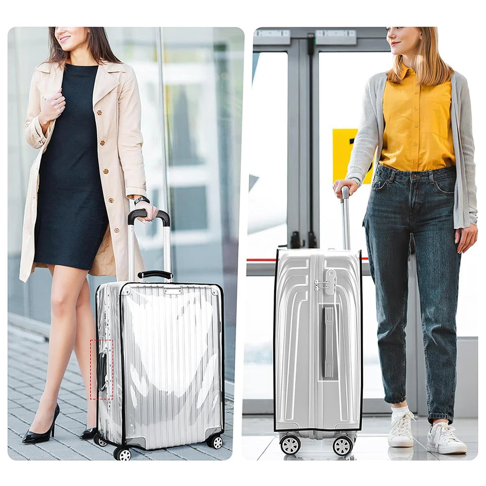 Transparent Pvc Luggage Protective Cover Wheeled Luggage Protective Cover Wear-Resistant Outer Cover Transparent Protective Peaceful Pleasures Health and Wellness