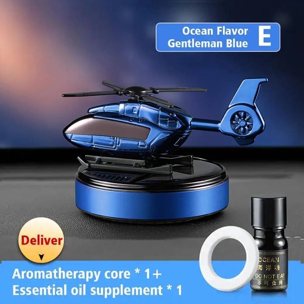 Car Solar Air Freshener Airplane Solar Helicopter Interior Accessories Trim Propeller Rotary Perfume Diffuser Deodorant Peaceful Pleasures Health and Wellness E