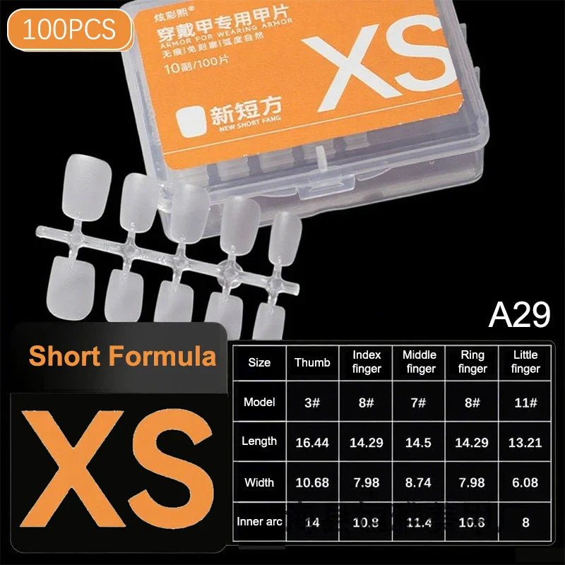 100pcs Clear Press-On Nail Tips – Full Cover Ultra-Thin False Nails