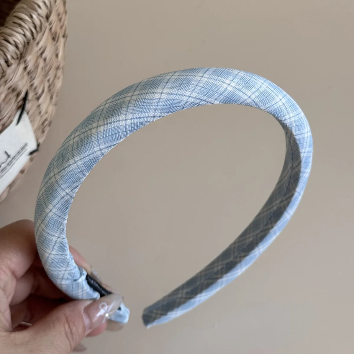 Sea Salt Hair Hoop Seaside Blue Striped Polka Dot Twill Fabric Sponge Headband Pressure Hair Accessories Daily Wear Decoration Peaceful Pleasures Health and Wellness I