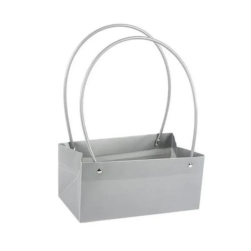 Flower Paper Box Bucket PVC Florist Packaging 22x11x10cm Wrapping