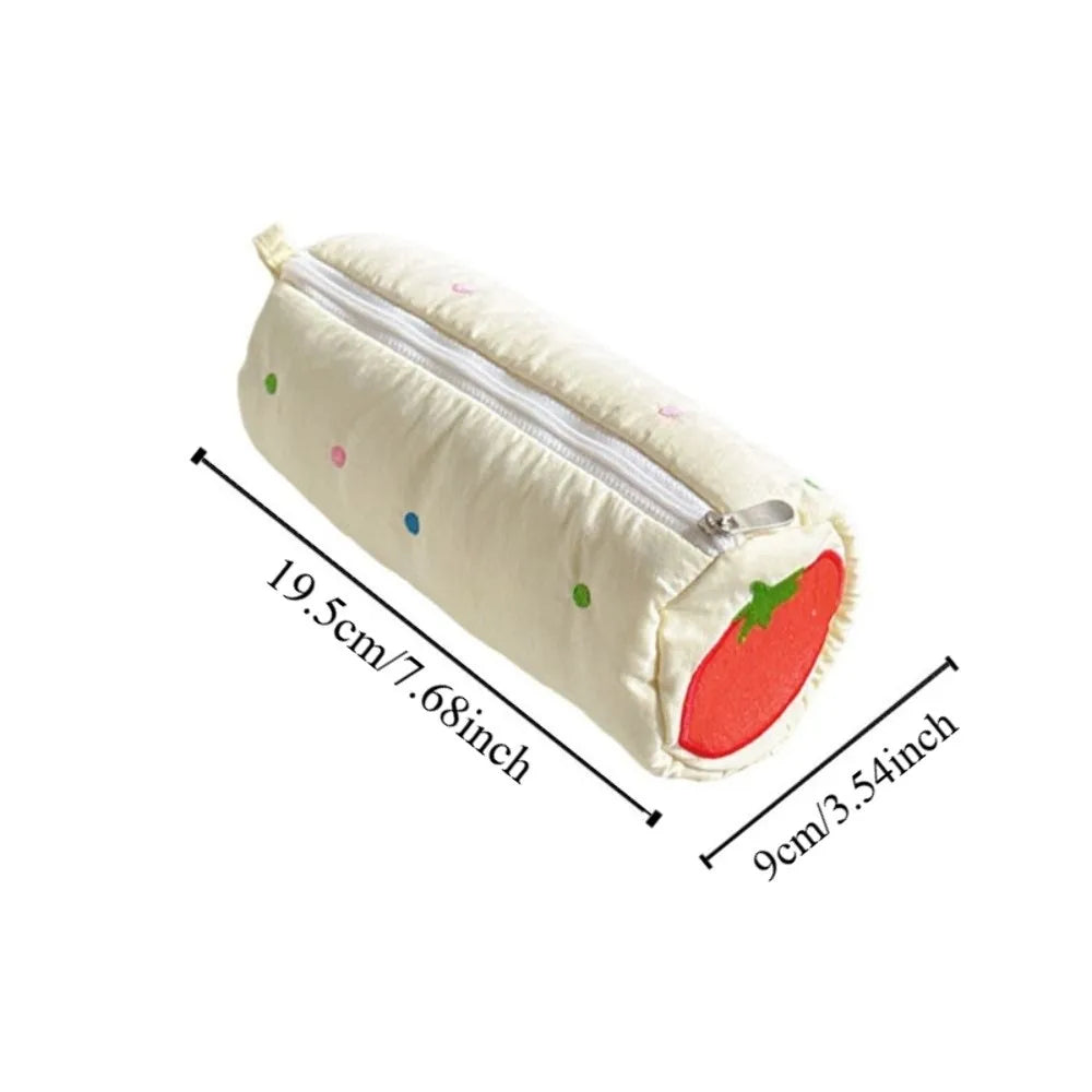 Embroidery Pencil Case Pouch Little Star Single Layer Makeup Lipstick Bag Stationery Holder Simple Pen Case School Office Supply Peaceful Pleasures Health and Wellness