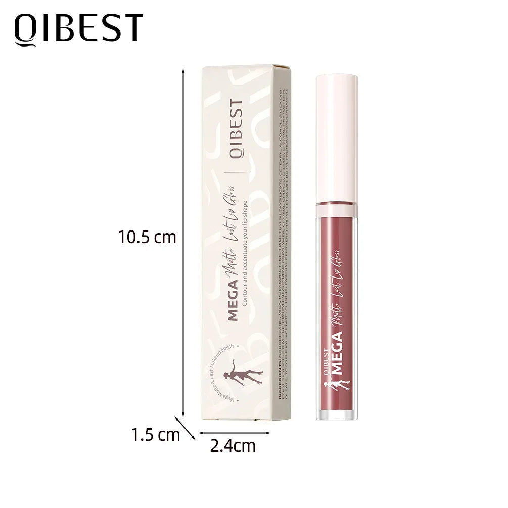 QIBEST 24 Colors Nude Matte Lip Gloss Waterproof Long-lasting Liquid Lipstick Purple Lip Stain Tint Makeup Lip Glaze Cosmetics Peaceful Pleasures Health and Wellness