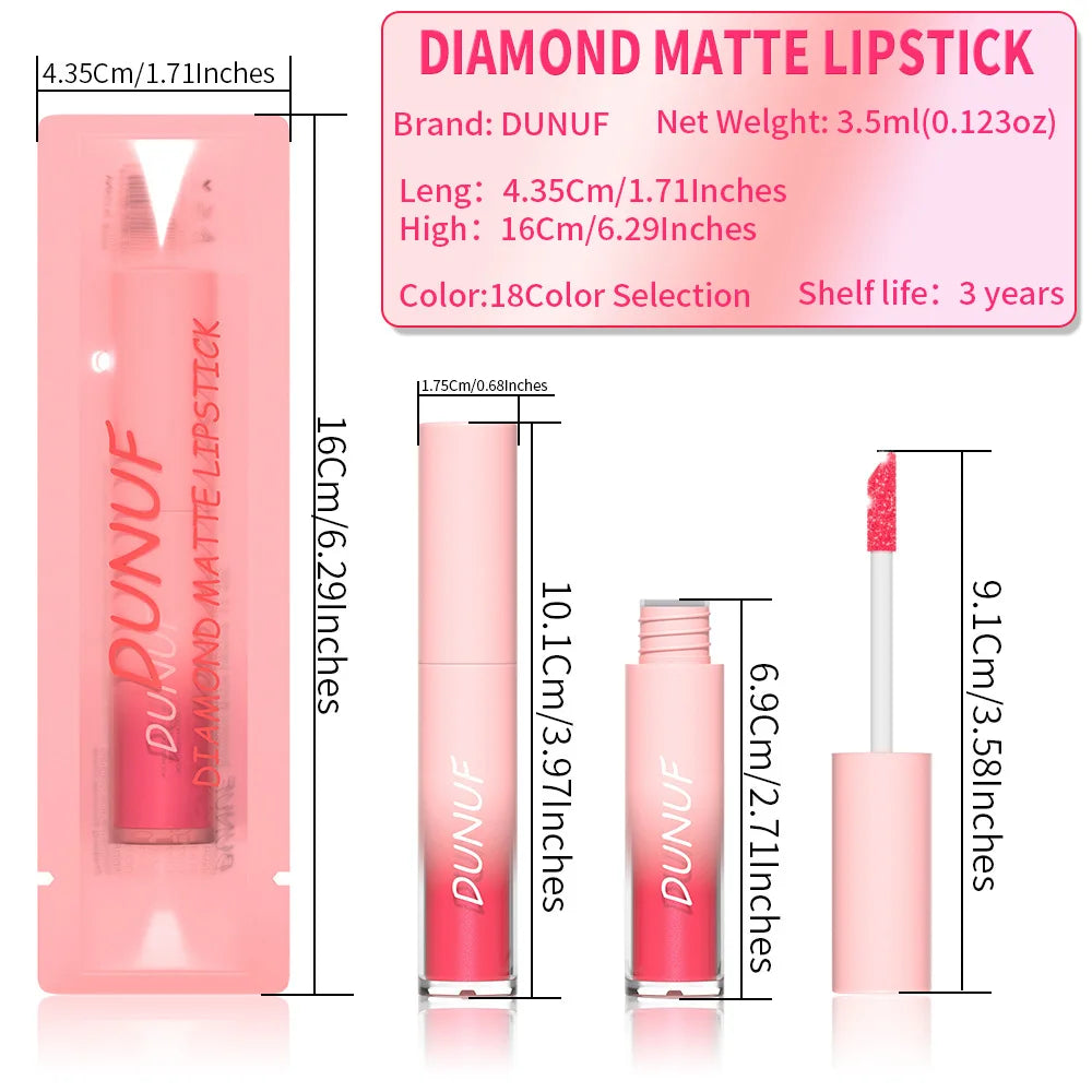18-Color Flash Diamond Lip Gloss Set – Long-Lasting Shimmer