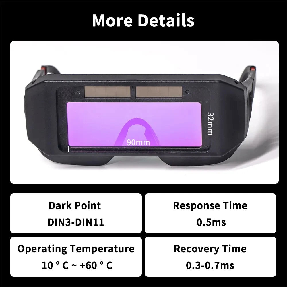 Solar Powered Welding Helmet Auto Darkening Welding Goggles LCD Welder Glasses for TIG MIG MMA Plasma Welder Glasses Peaceful Pleasures Health and Wellness