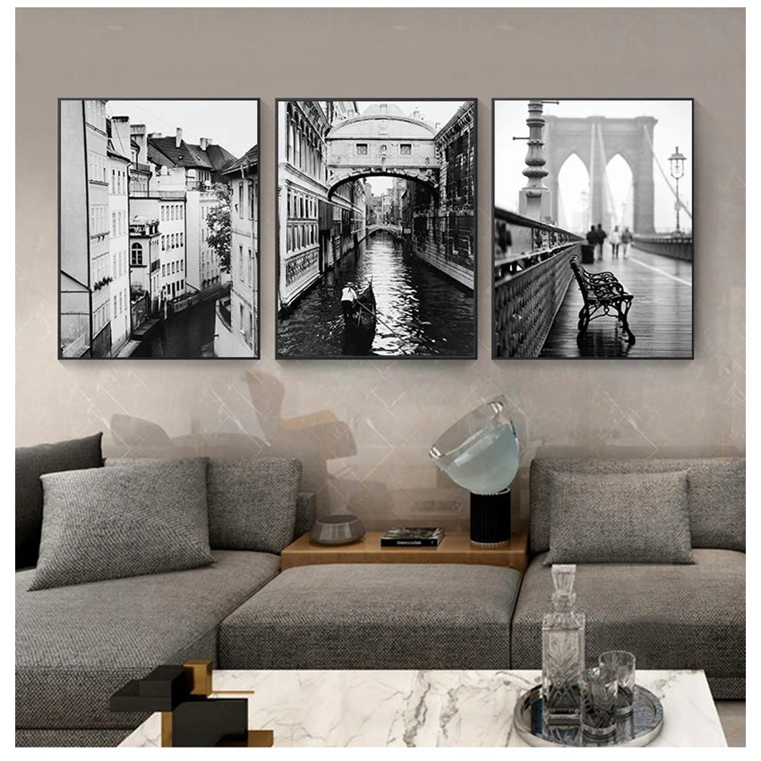 White Retro Poster Wall Pictures For Living Room Decor Paris Landscape Wall Art Canvas Painting Nordic Posters And Prints Black Peaceful Pleasures Health and Wellness