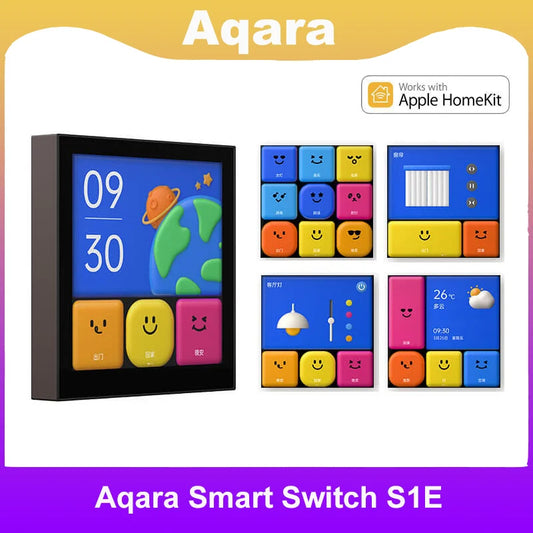 Aqara S1E Smart Magic Switch Touch Control 4" Full LED Timer Calendar Power Statistics Scene Setting Remote For Homekit APP Peaceful Pleasures Health and Wellness