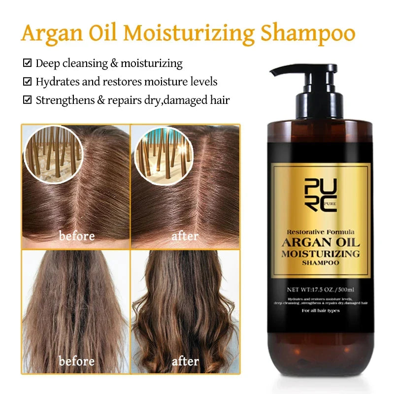 PURC Morocco Argan Oil Hair Care Kit – Shampoo, Mask & Serum