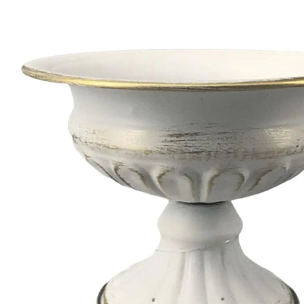 Antique Iron Flower Vase | Metal Centerpiece for Home & Events