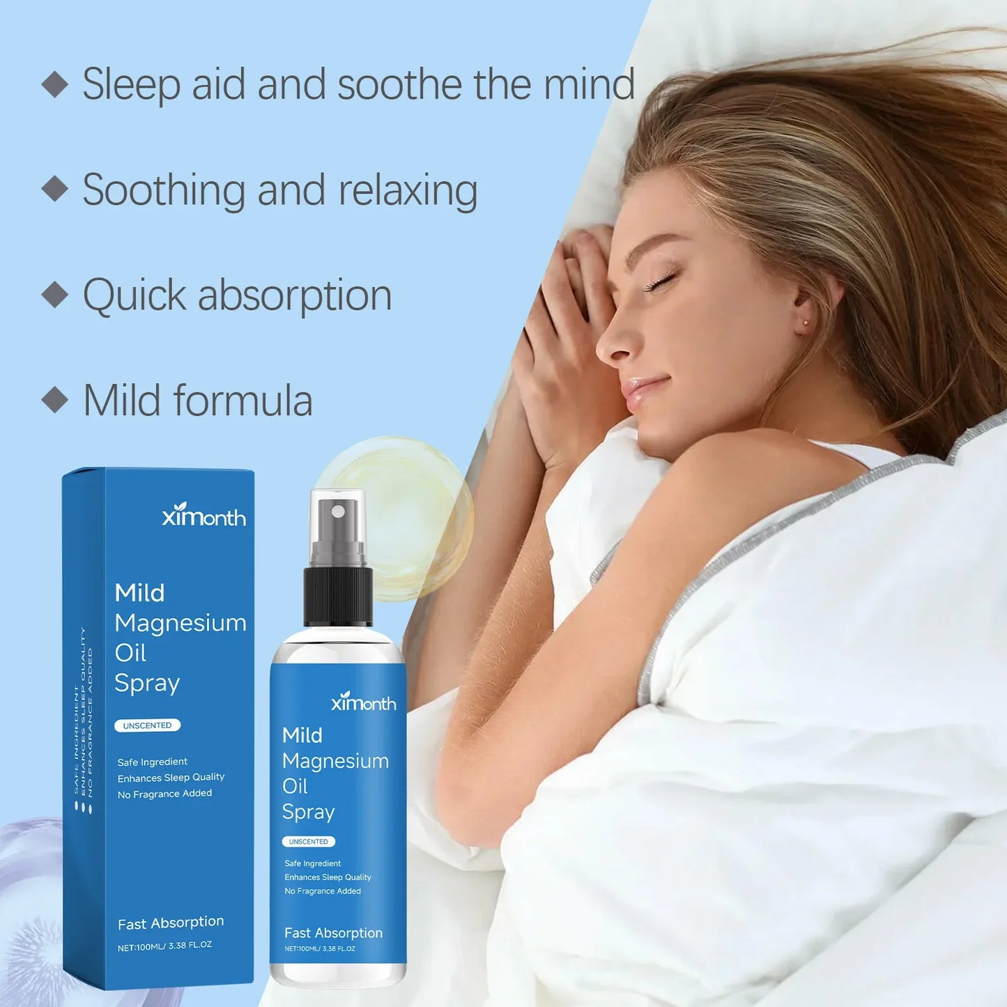 Organic Magnesium Oil Spray – Sleep, Calm & Muscle Relief