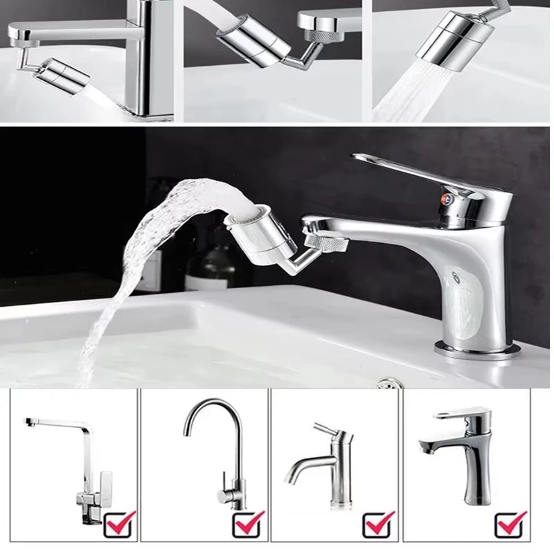 720 Degree Universal Faucet Washbasin Faucet Extension Adapter Aerator Splash Proof Rotating Water Saving ABS Plastic Faucet Peaceful Pleasures Health and Wellness
