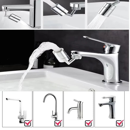 720 Degree Universal Faucet Washbasin Faucet Extension Adapter Aerator Splash Proof Rotating Water Saving ABS Plastic Faucet Peaceful Pleasures Health and Wellness