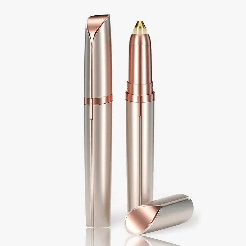 Smart Electric Eyebrow Trimmer Pen Implement Man Woman Clean Ladies' Shaver Automatic Razor Epilator Beauty Hair Removal Trimmer Peaceful Pleasures Health and Wellness C536-Champagne Gold