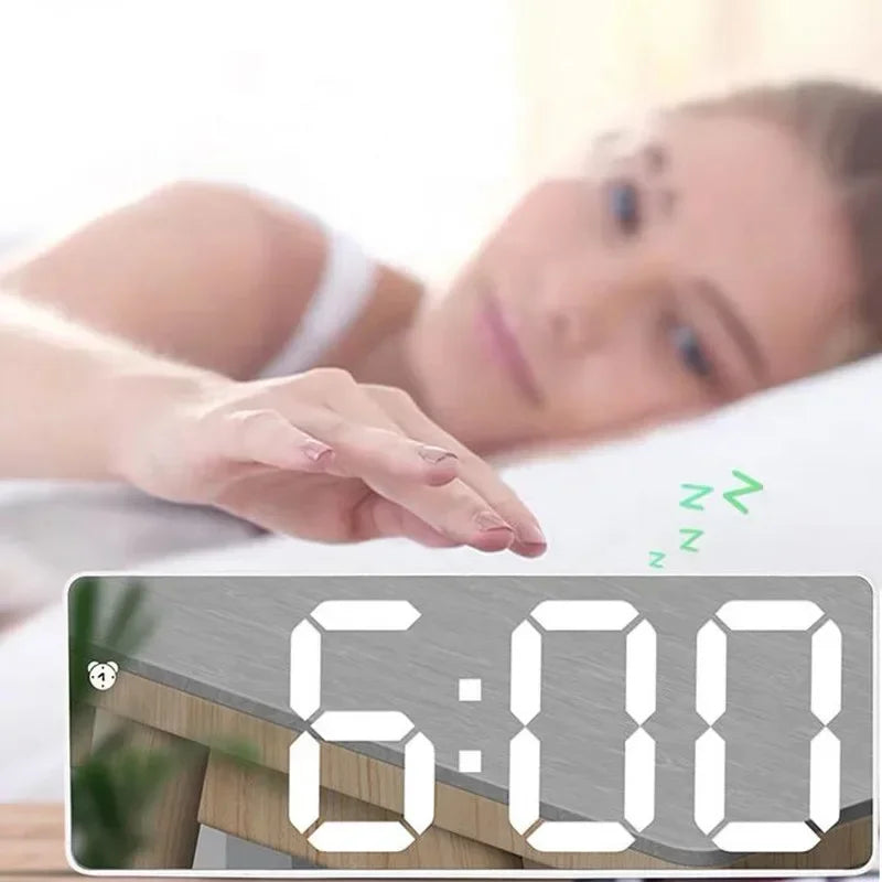 LED Digital Alarm Clock – Voice Control & Brightness Adjust LED Alarm Clock Peaceful Pleasures Health and Wellness