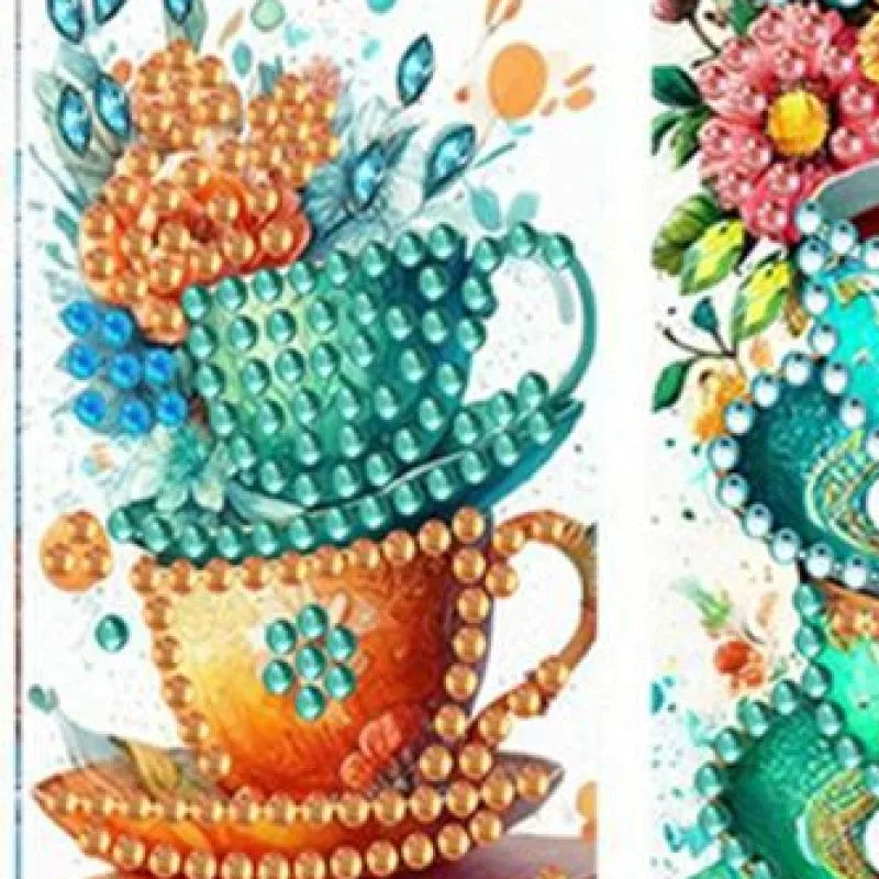 4-Pack DIY Diamond Painting Bookmarks with Pendants – Beginner Kit