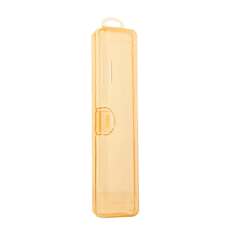 Toothbrush Box Transparent Organizer Case Travel Portable Toothbrush Holder Plastic Toothpaste Box Storage Container Peaceful Pleasures Health and Wellness Yellow