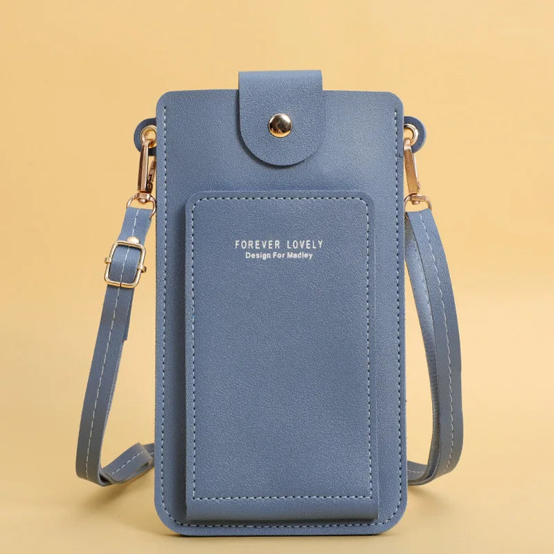 Small Crossbody Cell Phone Purse Zippered PU Cross Body Bag with 2 ID Card Windows for Mobile Phone Credit Cards Changes Peaceful Pleasures Health and Wellness