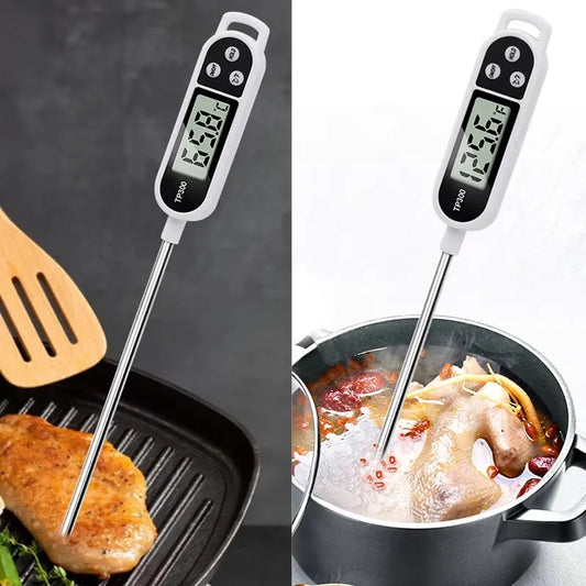 Stainless steel probe cooking food, barbecue stove, water, milk, oil, liquid meat, digital kitchen thermometer kitchen tools Peaceful Pleasures Health and Wellness