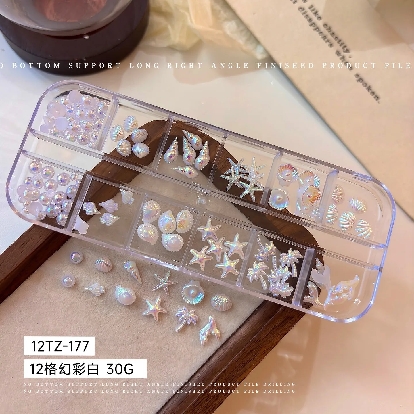 Ocean Aurora Shell Nail Charms | 3D Resin Starfish & Conch DIY Set