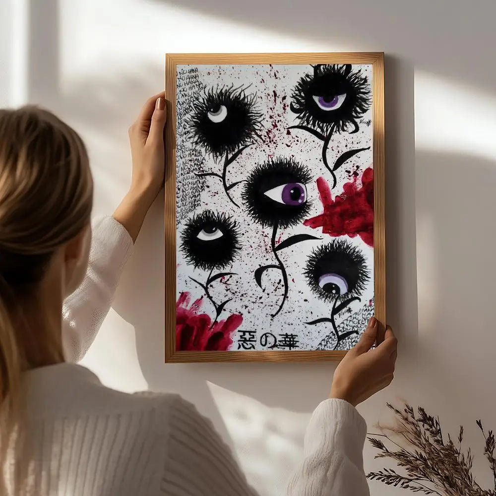 Anime T-The Flowers of Evil Poster HD Self Adhesive Waterproof Wall Art Ideal for Home Office Dorm Bedroom Great Gift Peaceful Pleasures Health and Wellness White8 30X40cmNoframe