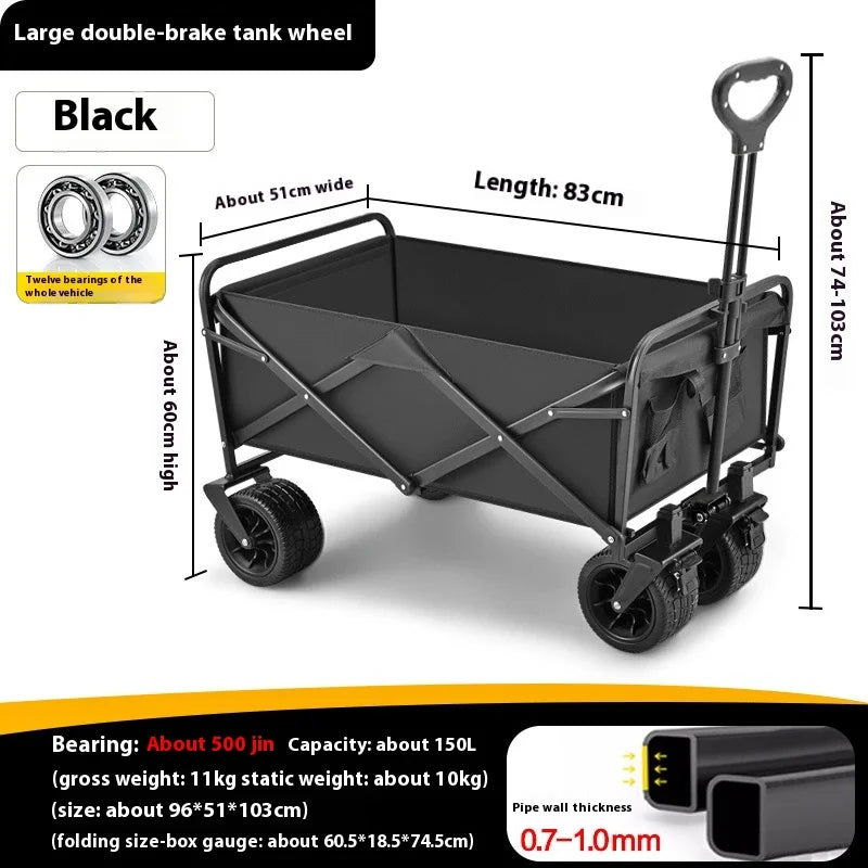 Foldable Foldable Handcart Foldable Car, Detachable Outdoor Portable Foldable Camping Vehicle 1 Heavy duty Practical Garden Hand Peaceful Pleasures Health and Wellness Quality version