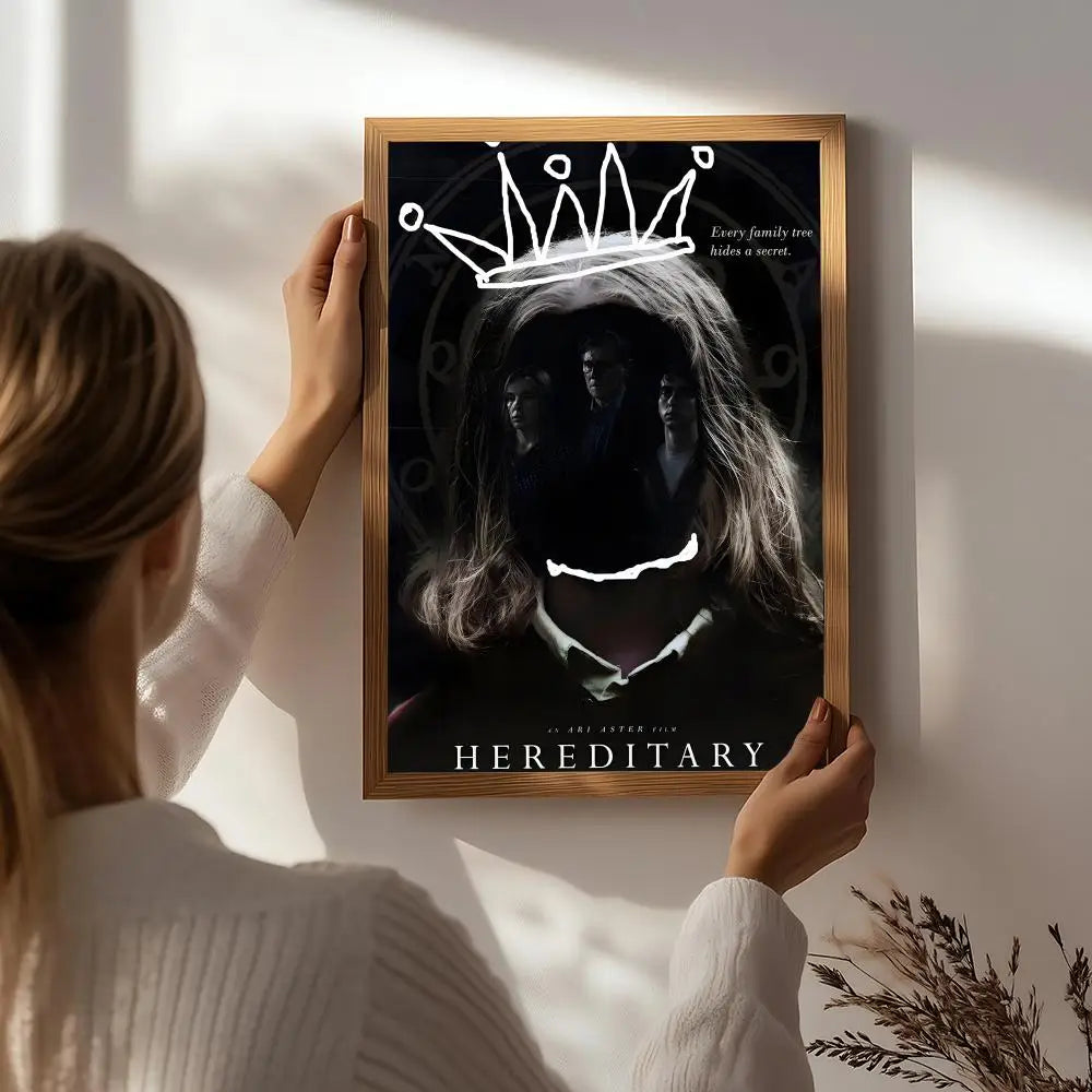 Movie H-Hereditary Poster HD Self Adhesive Waterproof Wall Art Ideal for Home Office Dorm Bedroom Great Gift Peaceful Pleasures Health and Wellness White3 50X70cmNoframe