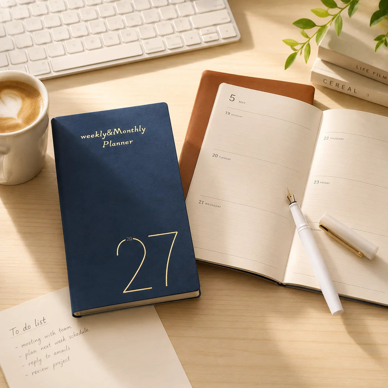 2027 Weekly Monthly Planner 4-Color Notebook A5 Lined Journal Office