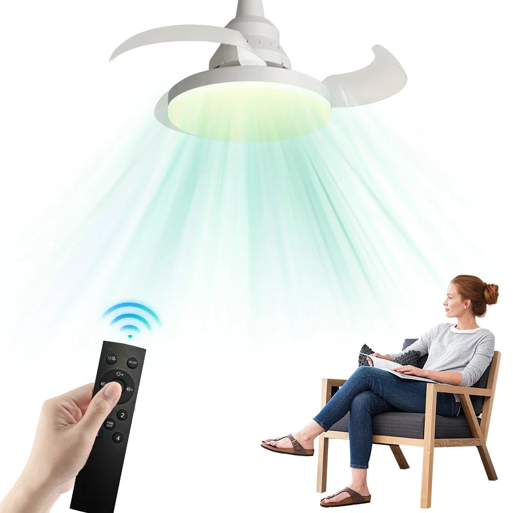 Invisible Leaf Ceiling Fan with LED Light & Remote Control Peaceful Pleasures Health and Wellness b United States