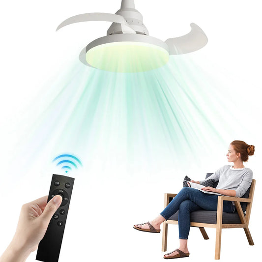 Invisible Leaf Ceiling Fan with LED Light & Remote Control Peaceful Pleasures Health and Wellness b United States