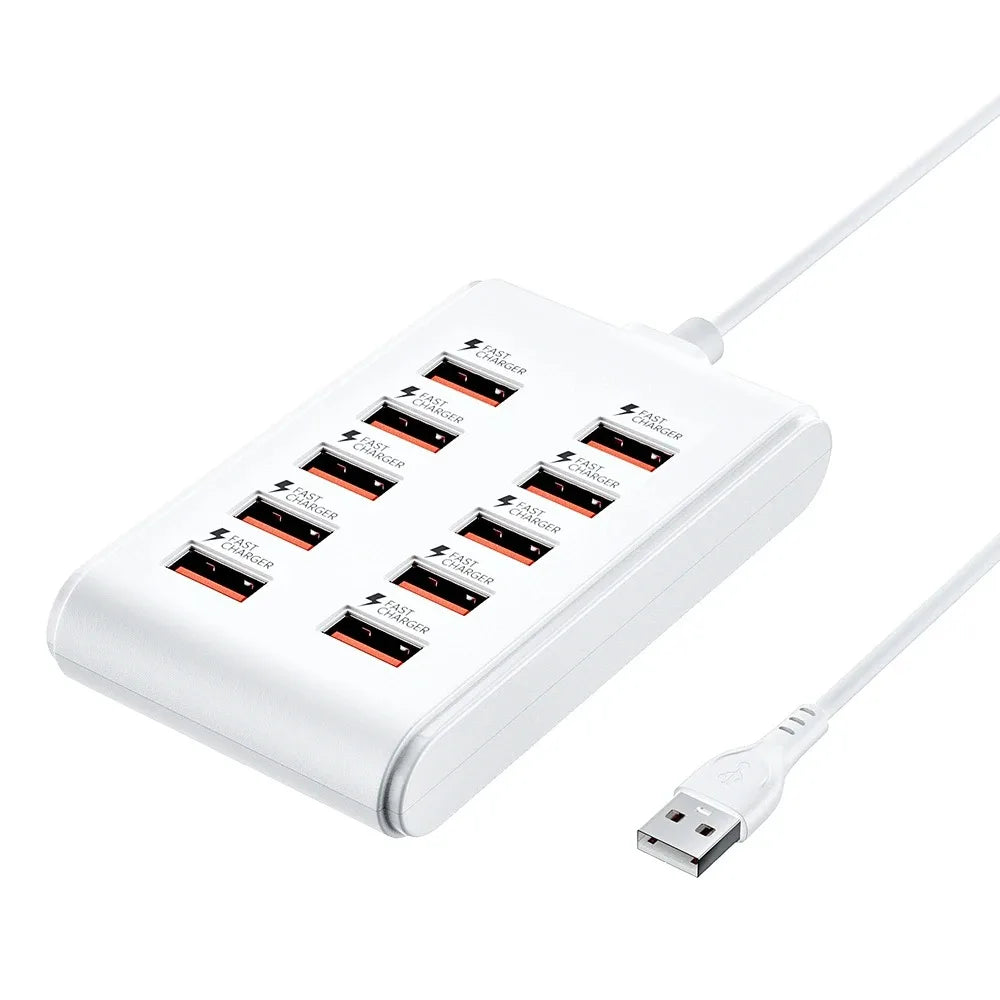 10-in-1 USB Desktop Charging Station | 25W Multi-Port Fast Charger