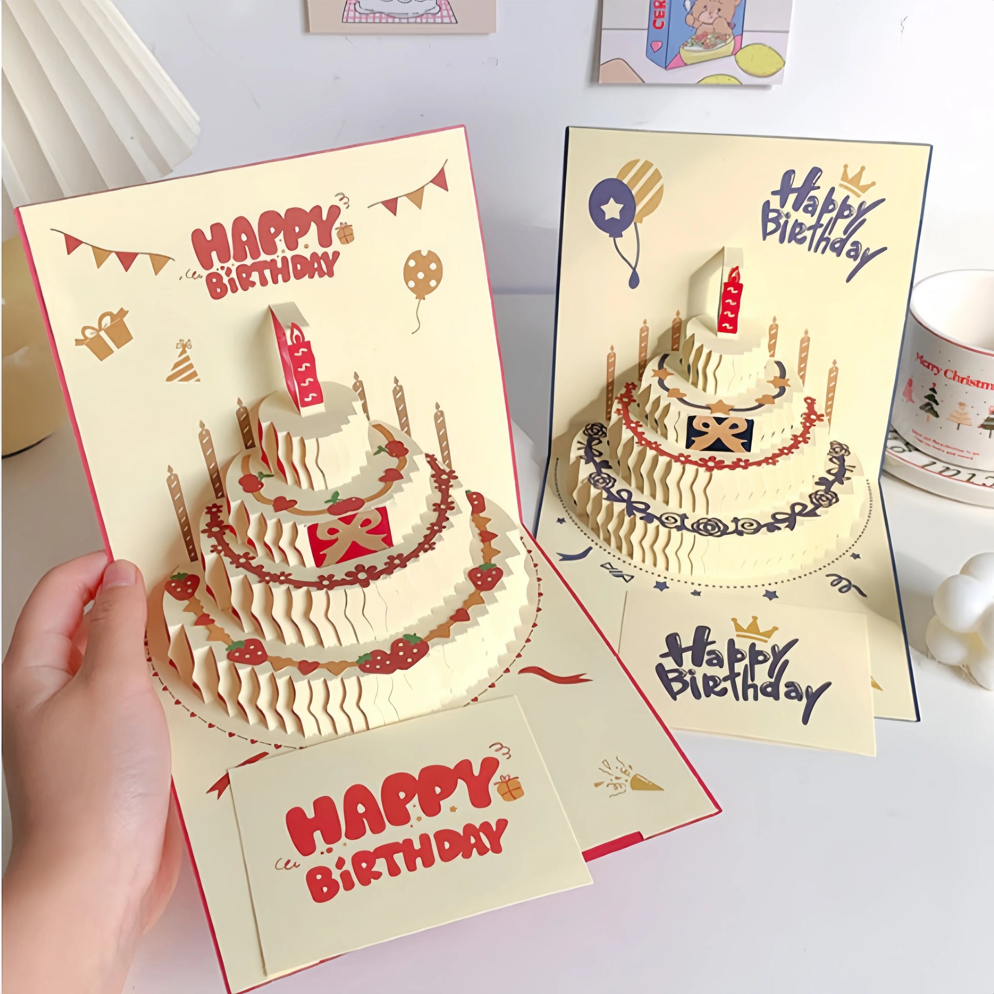 3D Pop-Up Birthday Cake Greeting Card with Envelope Pop-Up Greeting Card Peaceful Pleasures Health and Wellness