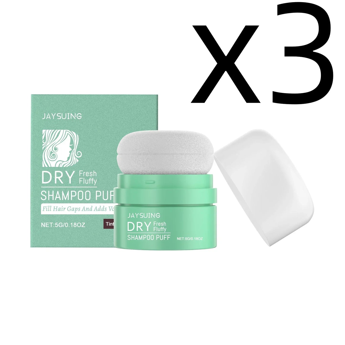 Matte Dry Shampoo Powder Puff – Oil Control & Root Volume
