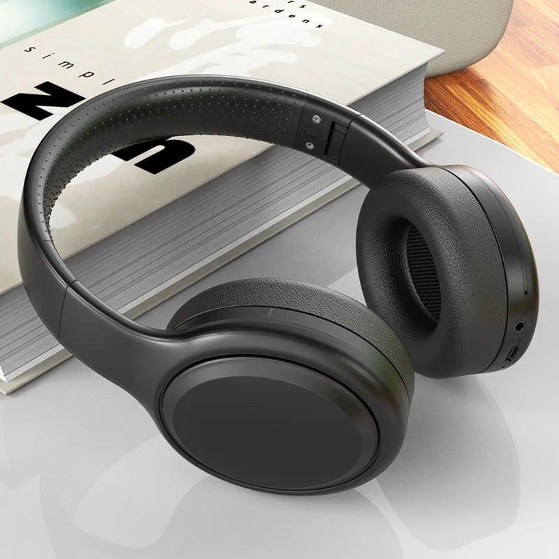 Bluetooth 5.3 Headphones 3.5mm Wired Headsets Over Ear Gaming Earphones Foldable Wireless Earphones with Mic TF/AUX Music Play Peaceful Pleasures Health and Wellness black