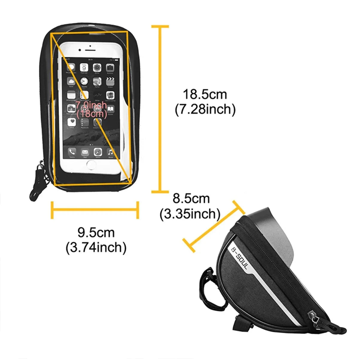 Bicycle Handlebar Bag Cell Phone Bag Front Bag Handlebar Cross Bag Mountain Road Bike Riding Accessories Bicycle Bags Peaceful Pleasures Health and Wellness