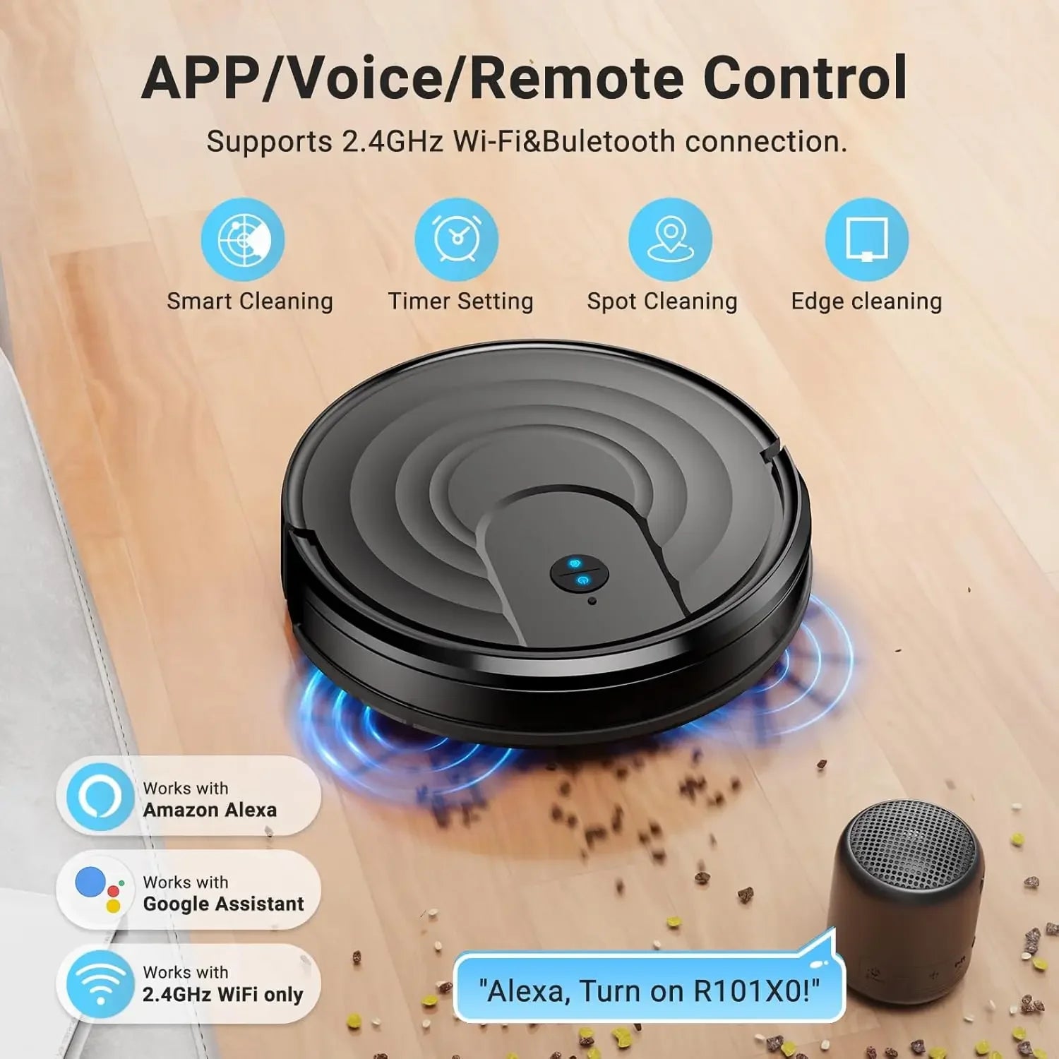 Robot Vacuum Mop Combo, 5000Pa Strong Suction, 130 Min Runtime, Slim Low Noise, Wi-Fi App Alexa Control for Hard Floors Carpets Peaceful Pleasures Health and Wellness