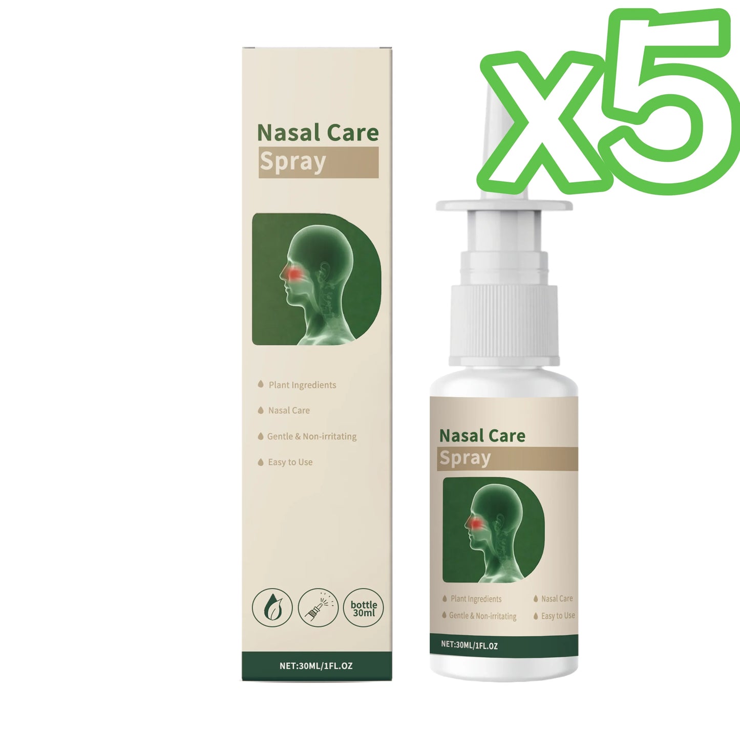 Plant-Based Herbal Nasal Cleaning Spray – 30ml Moisturizing