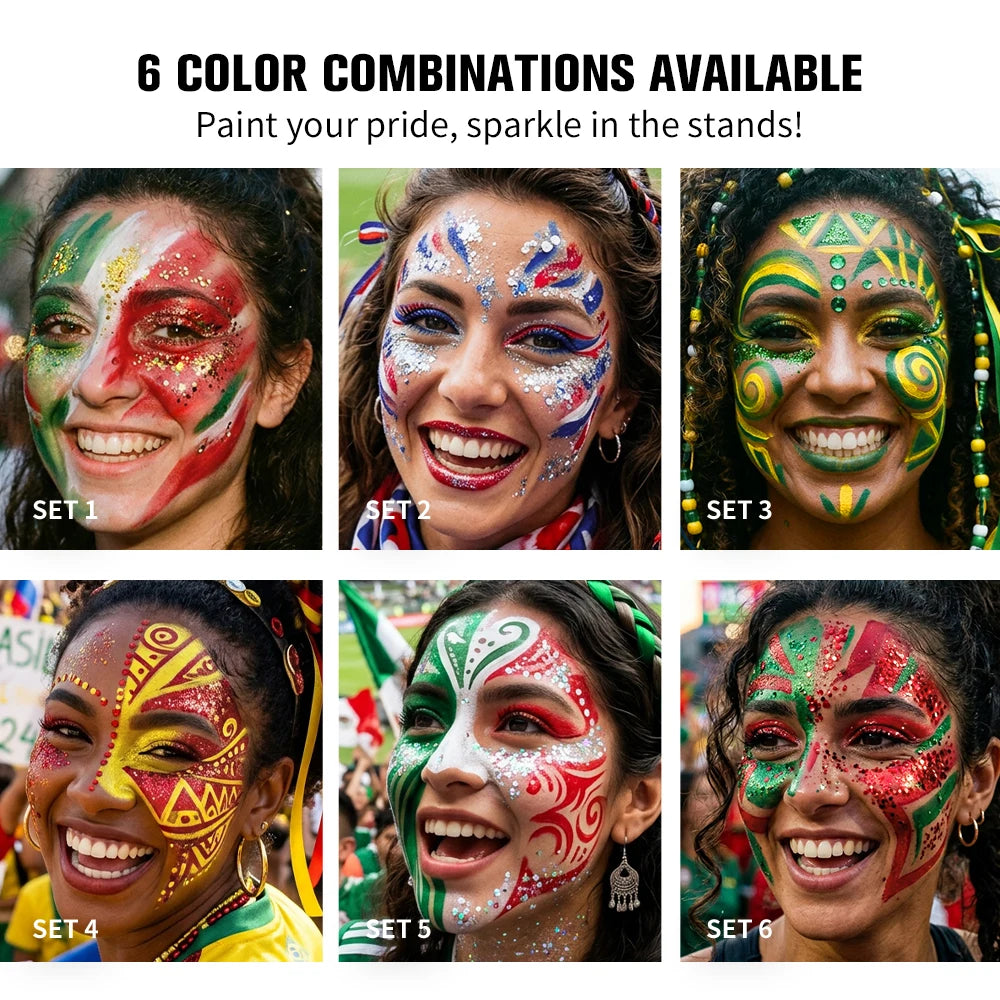 Face Body Paint Stick Set Eye Black Football Baseball Softball Non-Toxic Hypoallergenic Halloween SFX Cosplay Makeup Football Peaceful Pleasures Health and Wellness
