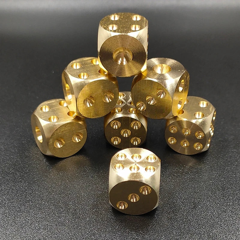 Elegant Brass Dice Carved Board Game Set, Perfect for Bar Games & Tabletop Fun, Unique Gift Idea for Gamers & Collectors Peaceful Pleasures Health and Wellness