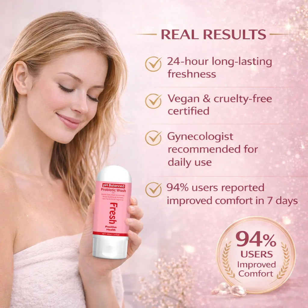 pH Balanced Probiotic Wash Odor Control, pH Balance, Dryness & Support for Intimate Areas Probiotics & Lactic Acid ,100ml Peaceful Pleasures Health and Wellness