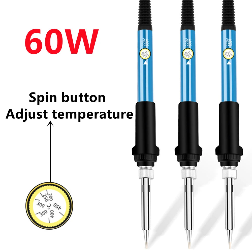 60W Adjustable Soldering Iron Set 200–450°C | EU Plug 220V Peaceful Pleasures Health and Wellness