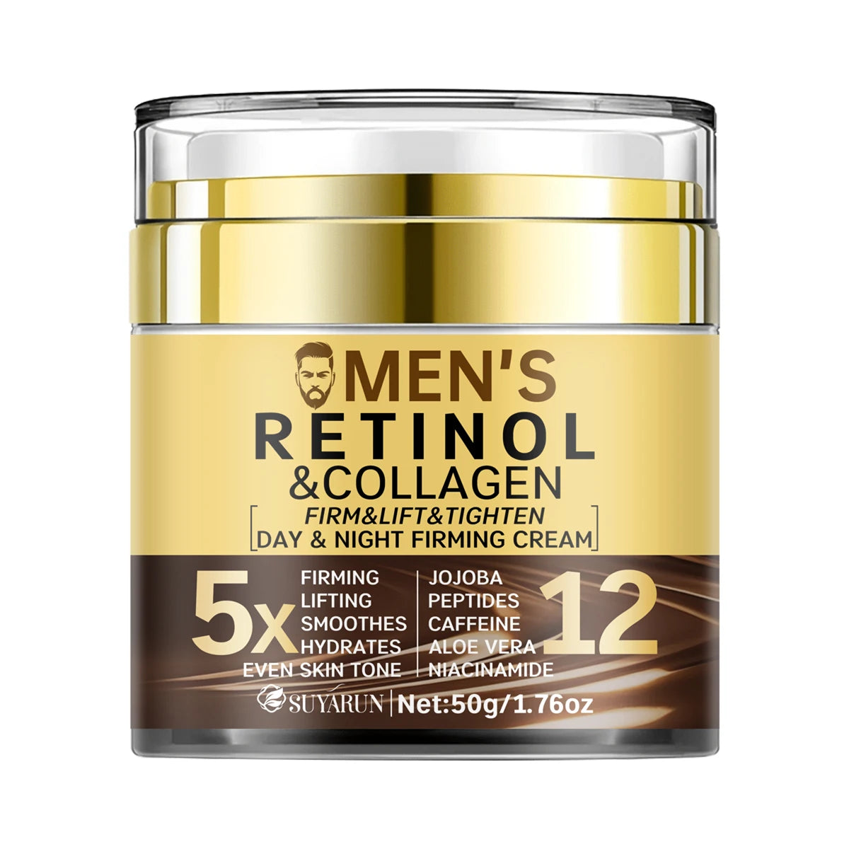 SUYARUN Men's Anti-Aging Face Cream-Firming & Hydrating Moisturizer with SPF 20 | Organic Natural Ingredients for All Skin Type. Peaceful Pleasures Health and Wellness 50g