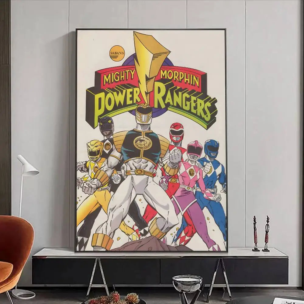 TV M-Mighty Morphin Power Rangers Poster HD art poster for home living room bar office decoration sticky, waterproof Peaceful Pleasures Health and Wellness z8 21X30cmNoframe