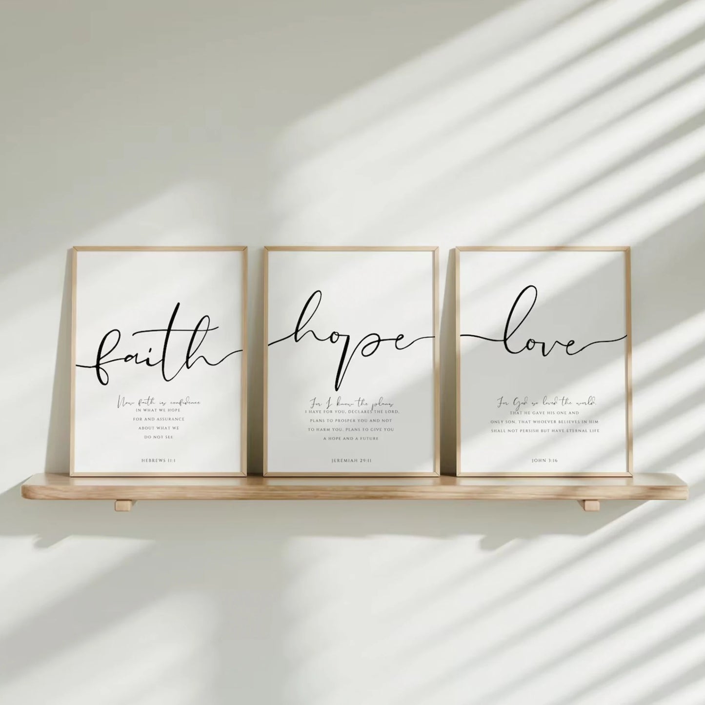 Faith Hope Love Bible Verse Christian Canvas Wall Art Print