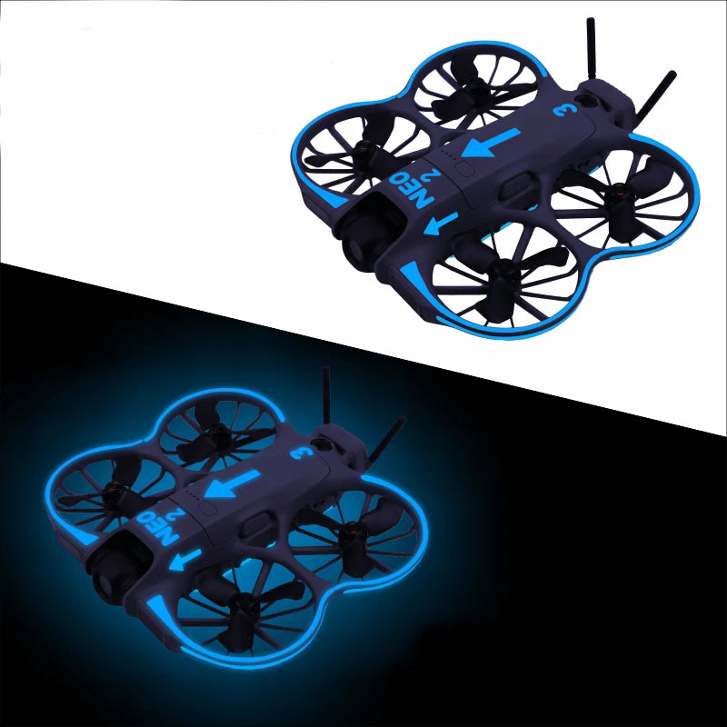 Glowing Decorative Sticker Kit For DJI NEO2 Waterproof Skin Sticker Anti-Scratch Protective Film For DJI Neo2 Accessories Peaceful Pleasures Health and Wellness Sky Blue