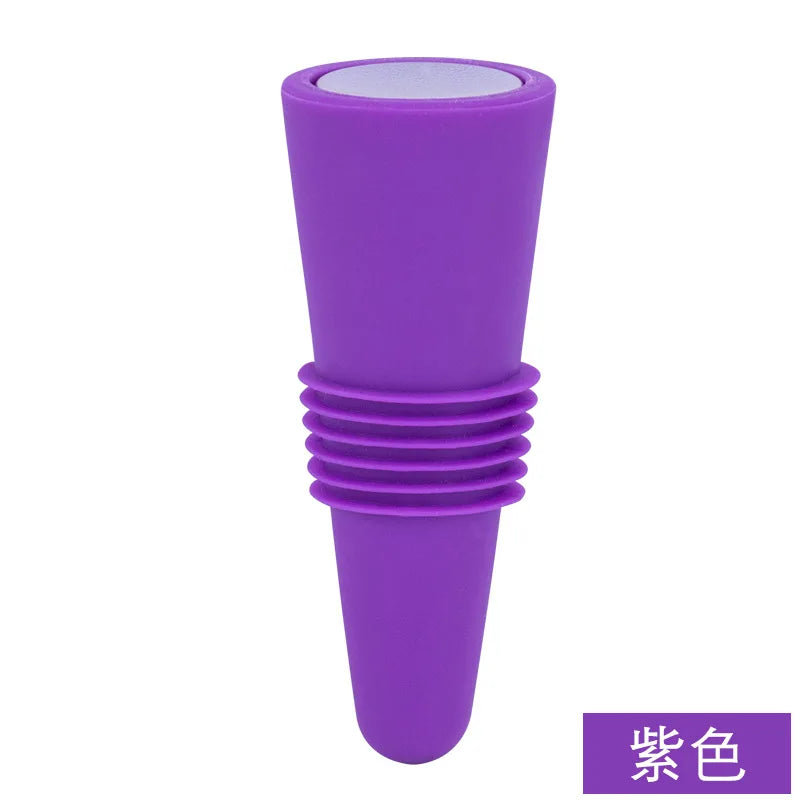 1PC Wine Stoppers Beverage Bottle Sealer Soft Silicone Wine Bottle Stoppers Corks with Grip Top for Keeping Wine Champagne Fresh Peaceful Pleasures Health and Wellness Purple