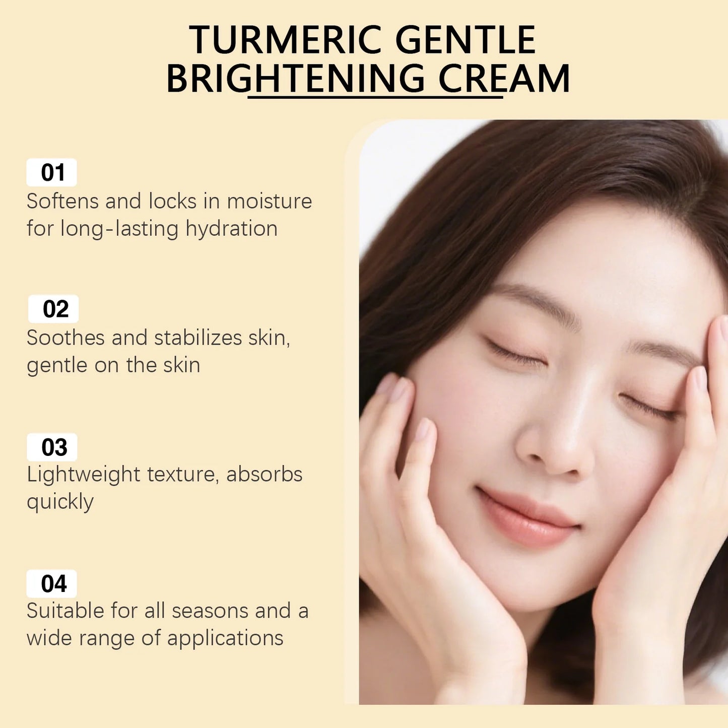 Turmeric Moisturizing Cream Firming Revitalizing Brightening Repairing Smoothing Lightening Fade Fine Lines Hydrating Face Cream Peaceful Pleasures Health and Wellness