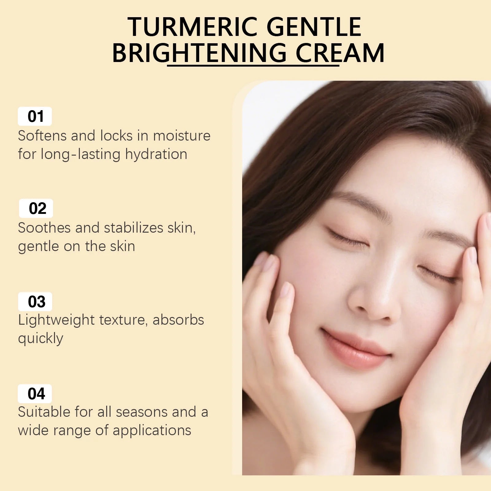 Turmeric Moisturizing Cream Firming Revitalizing Brightening Repairing Smoothing Lightening Fade Fine Lines Hydrating Face Cream Peaceful Pleasures Health and Wellness