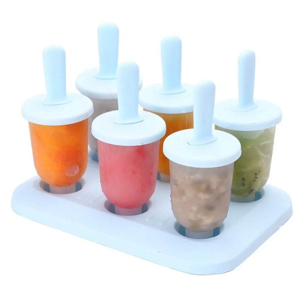 DIY Ice Cream Molds – 6-Cavity Reusable Popsicle Maker Tray