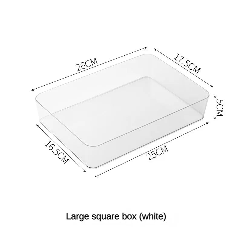 Clear Plastic Desk Drawer Organizer & Makeup Storage Box