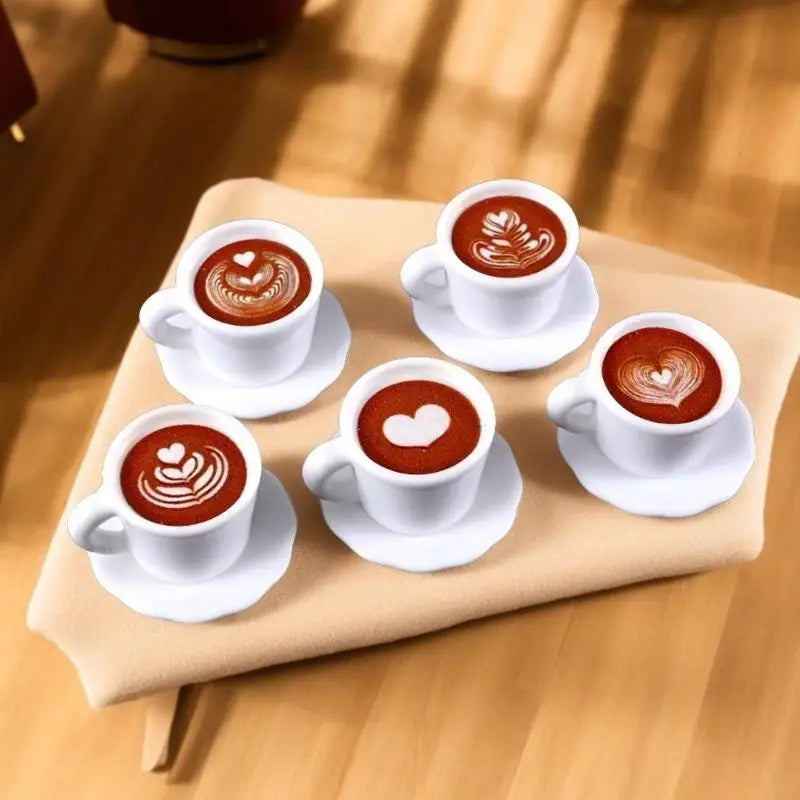 Miniature Coffee Cup Saucer & Spoon Set | Dollhouse Pretend Play